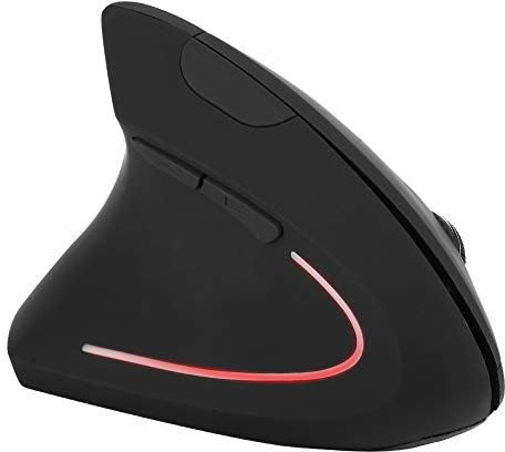 Zunate Ratón para Zurdos, ratón óptico inalámbrico de 2,4 GHz, ratón Vertical ergonómico USB con Receptor USB para PC, Ordenador portátil