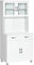 HOMCOM Buffet de Cuisine Armoire de Cuisine contemporaine Multi-Rangement 2 placards Portes Grand tiroir Coulissant Panneaux MDF Blanc