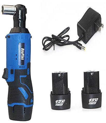 DICN Electric Cordless Ratchet Wrench 3/8 Battery Ratchet Wrench Set 230RPM w/ 2-Pack 1.5Ah 12V Li-Ion Batteries, 1-Hour Fast Charger & 7 Sockets, for Tight Spaces Car Motor Auto Repairing,DIY