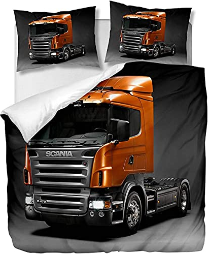 skopers Bettwäsche Set , -- Orange Scania -- mit Reißverschluss ,für Kinder und Erwachsene 135X200CM