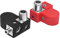 Recoil BTO Solid Brass Positive Negative Battery Terminals Clamps with Adaptor Collars, 1X0/2/4 Gauge & 1X4/8 Gauge Outputs, Top-Mounted or Side-Mounted Power Ring Provision and OEM Post Adapter