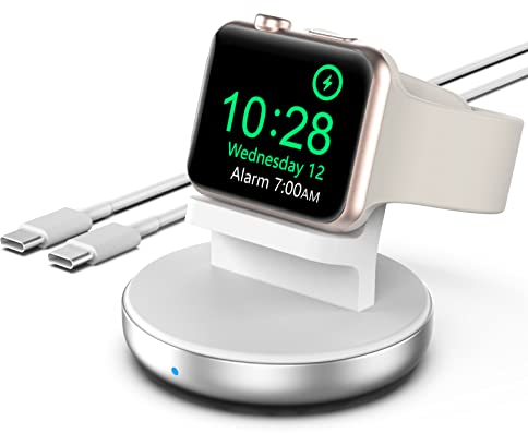 Boaraino Caricabatterie wireless compatibile con Аpple Watch Series 9/8/SE2/7/6/SE/5/4/3 - dock di ricarica magnetici - Supporto portatile per caricabatterie con USB C to USB C cavo di ricarica