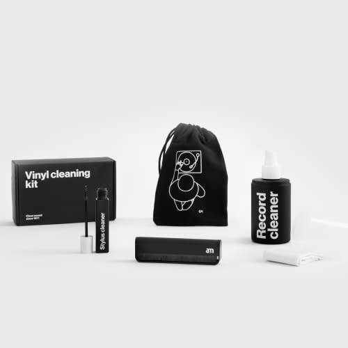 am 3-in-1 Vinyl Record Cleaning Kit – Includes Vinyl Cleaner Spray, Anti-Static Carbon Fibre Brush, Stylus Cleaner & Microfibre Cloth – Vinyl Record Cleaner for Better Sound – Designed in Denmark