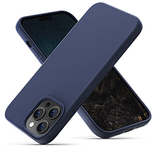 OitiYaa Silicone Case Compatible with iPhone 14 Pro Max Case 6.7 Inch, Soft Ultra Slim Protective Shockproof Liquid Silicone Phone Case with Anti-Scratch Microfiber Lining,Midnight Blue