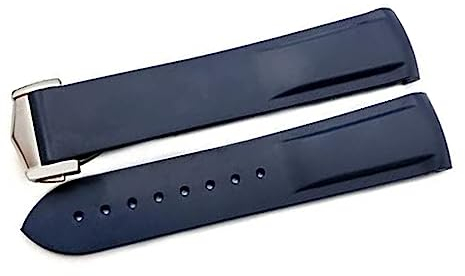 dayeer Gummiarmband für Omega Seamaster Speedmaster Diver 300M Aqua Terra 150 Planet Ocean Silikon Weiches gebogenes Endband 19mm 20mm 21mm 22mm (Color : Blue, Size : 22mm)