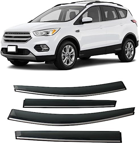 HOLIV 4 Stück Auto Windabweiser für Ford Kuga Escape 2013-2019, Seitenfenster Autofenster Windabweiser Autofenstervisiere Regenschutz