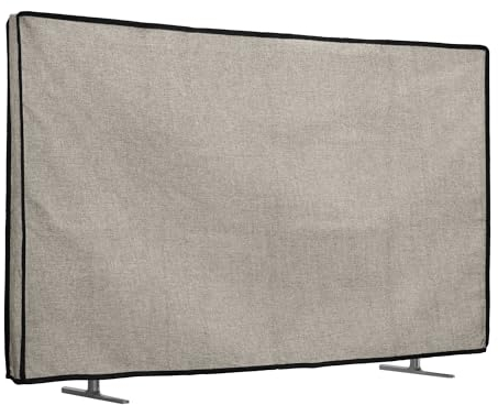 kwmobile Dust Cover for 40 TV - Linen Display Protector - Protect Your Screen - Light Grey
