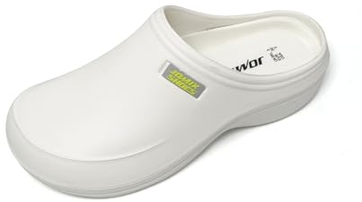 JOMIX Zuecos Sanitarios Mujer con Plantillas Extraíbles Zuecos Mujer Trabajo Hospital Cocina Jardín Clogs Zapatillas Ortopédicas Mujer, Blanco, 38 EU