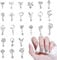Dangle Nail Charms,24PCS Luxury Heart Flower Moon Butterfly Pearl Bow Nail Gems,3D Silver Alloy Metal Nail Rhinestones and Gems Nail Jewelry for Nail Art Design Decoration (Silver)