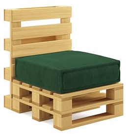 chilly pilley® Palettenkissen Palettenauflagen aus Cord für EU-Paletten - Abnehmbarer Bezug - Sitzkissen - Rückenlehnenkissen viele Farben (Dunkelgrün, Sitzkissen 120x60)