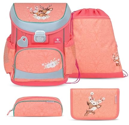 Belmil Mini-Fit Schulranzen Set 4 -teilig (405-33/AG/S) (Cute Doe)