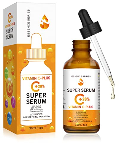 20% Vitamin-C-Serum | Starkes Antioxidans, Kollagen-Boost, feuchtigkeitsspendende Formel | Hellt auf, festigt und pflegt | Anti-Aging-Hautpflege für alle Hauttypen