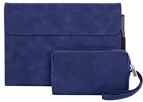 VLEAQC Housse pour Microsoft Surface Pro 8 (Version 2021) Tablette de 13 Pouces, Housse de Protection Mince et légère avec Sac d'accessoires, Couverture Professionnelle à Angle de Vue Multiple,Bleu