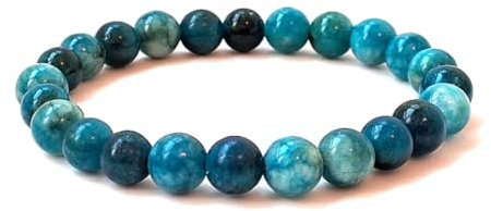Felicidade Bracelet en Apatite Pierres Naturelles Perles de 8mm Pierres Fines et Précieuses Bracelet Unisexe Bijoux Minéraux Cadeau de Sérénité Cadeau Anniversaire pour Femme et Homme