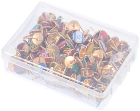 Operitacx Decorative Push Pin Set 194pcs Diy Flag Pins Round Heads for Wall Maps Portable