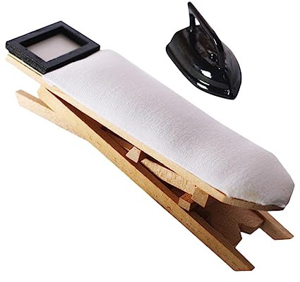 TOYANDONA Miniature Ironing Table Black Doll House Accessories Boys and Girls Mini Ironing Table Toy