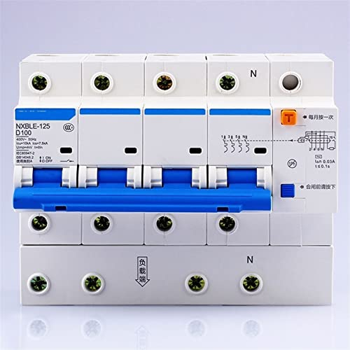 AC230/400V N XB LE-125 4P Dispositivo di Corrente Residua D 63 80 100 125A Tipo D Aria Condizionata Frigorifero Interruttore di Alimentazione 1 Pz (Color : 80A, Size : 4P)