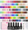 Beetles 110 Stück Gel Nagellack Set, 100 Farben ganzjähriger Rot Braun Grün Schwarz UV Nagellack mit 5 * Base-und Top Coat Soak Off UV Gel für Maniküre Liebhaber DIY-Geschenke für Frauen zu Hause