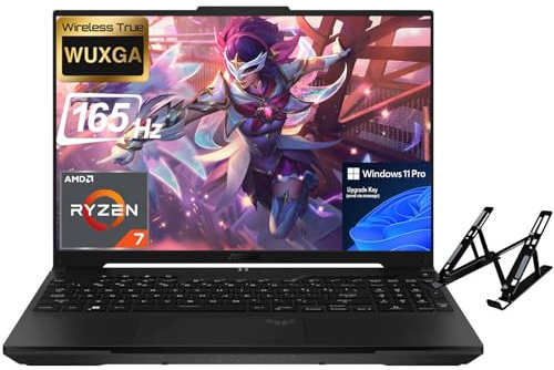 ASUS TUF A16 Gaming Laptop, 16 pollici 165Hz WUXGA Display, AMD Ryzen 7 7735HS (8-core), 16GB RAM, 512GB SSD, AMD Radeon RX 7700S, Wi-Fi 6, Bluetooth, Win 11 Pro, con supporto per laptop
