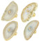 Mookaitedecor Set of 4 Natural Agate Crystal Drawer Knobs with Screws, Irregular Crystal Stone Handles Pulls for Cupboard Cabinet Wardrobe Kitchen Unique Decorative Furniture Brass Knobs