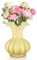Joeyan Vase Décoratif,Grand 20cm Jaune Vases à Fleurs en Verre Vintage,Fait à la Main,Centres de Table,Vase sur Pied épais Coloré pour Décorer Les Tables de Mariage,Maison Rustique,Salon,Bureau,Ferme