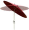 CNHRFGVD Parasol rond inclinable Shanghai, parasol de jardin d'extérieur de 250 cm avec manivelle et 24 baleines, mât en aluminium de 38 mm, parasol de protection UV(Rouge)