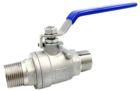 LKSGJSNB Kugelhahn, Edelstahl-Kugelhahn, 1 Stück 304 Edelstahl-Kugelhahn, 1 Zoll 3/8 Zoll 1/2 Zoll 3/4 Zoll Ventilanschlussstück mit Außengewinde, Rohrverschraubungsadapter(3/8)