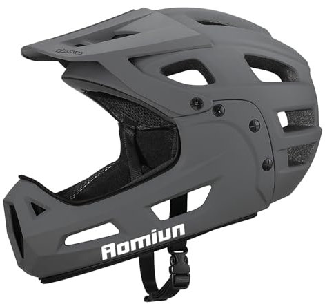 Mountainbike Helm, Integralhelm, Fahrradhelm für Erwachsene, Motorradhelme für Männer Herren Damen mit Abnehmbarem Kinnschutz und Visier zum Mountainbiken