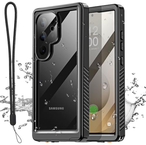 AICase Funda para Samsung Galaxy S25 Ultra resistente al agua, funda para teléfono móvil Galaxy S25 Ultra, resistente al agua, 360 exteriores, resistente a los golpes, a prueba de polvo, con protector