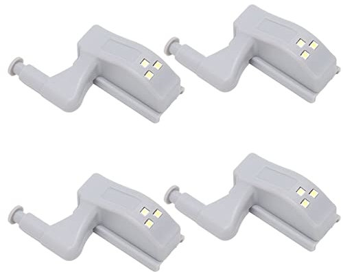 Schranklampe, Licht für Scharniere Im Schrank, 10 Sets Scharnier-LED-Licht für Kleiderschrank (Weißes Licht + Batterie)