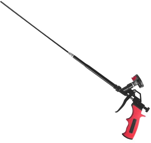 63cm Schaumstoffpistole – PTFE-beschichteter Korb, robuste Spray-Schaumpistole für Isolierung, PU-Schaumpistole für Abdichtung, Füllen, Versiegeln, Professionell für DIY-Projekte (Rot)