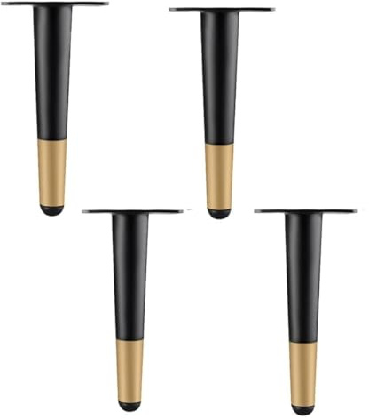 XMDEUR Lot de 4 pieds de meubles en métal doré de 25 cm