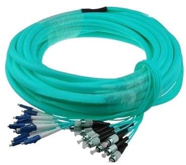 HAIZHI Indoor OM3 Multimode Glasfaser-Patchkabel LC auf FC, 4/6/8/12/24-adrig, 10 m(4 cores 10m)