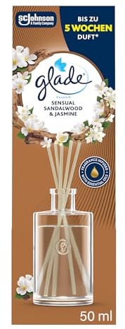 Glade Raumduft Diffuser, Für Zuhause und das Badezimmer, Mit natürlichen Ölen, Sensual Sandalwood & Jasmine, Hält 5 Wochen, 50 ml