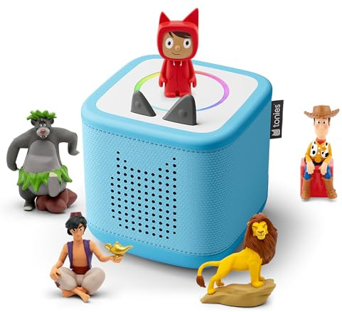 tonies Toniebox 2 Pack Boite à Histoire pour Enfant 1 à 9 Ans, Robuste & Facile à Utiliser, avec Le Roi Lion, Baloo, Aladdin et Woody, Bleu Ciel