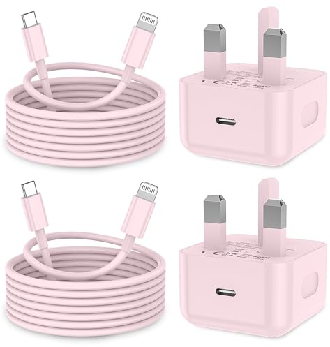 KTDRJN for iPhone Charger, 2Pack 20W Fast Apple Charger 2M 3.0A iPhone charger fast charge with USB C To Lightning Cable for iPhone 14 13 12 11 Pro Max XS XR X 8 7 6 Plus 5, iPad and iPod-Pink