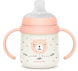 Suavinex Bicchiere Apprendimento Bambino, +6 Mesi, W&Free Rosa