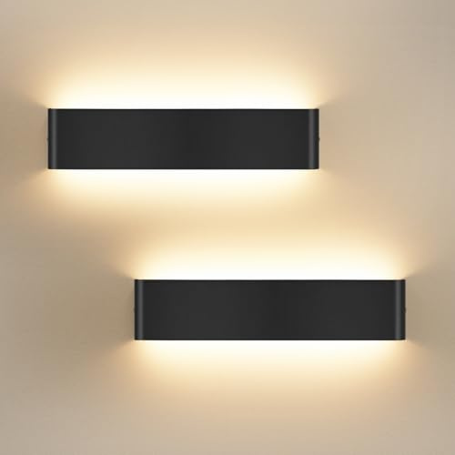 Oraymin 2PCS 40CM LED Wandleuchte 18W, Moderne LED Wandlampe Innen,3000K Up und Down Wandbeleuchtung, Dekorative Flurlampen, 1000LM LED Lampe aus Aluminium für Wohnzimmer Schlafzimmer Treppenhuas