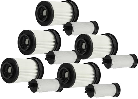 vhbw 5x Staubsaugerfilter Ersatz für Miele HX-FSF, HX-FSX für Staubsauger - Kombifilter (Vorfilter + HEPA-Filter) Schwarz Weiß