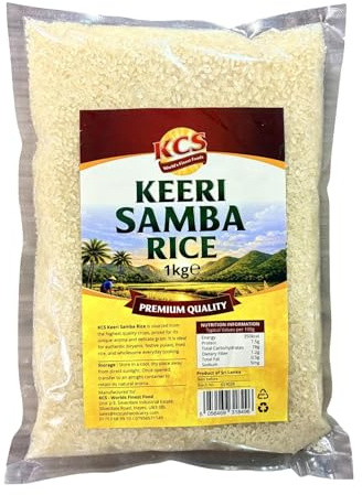 KCS Kheeri Samba Rice 1kg | Traditional Short Grain Rice | Suitable for Everyday Cooking, South Indian Dishes & Meals | 1kg Pack