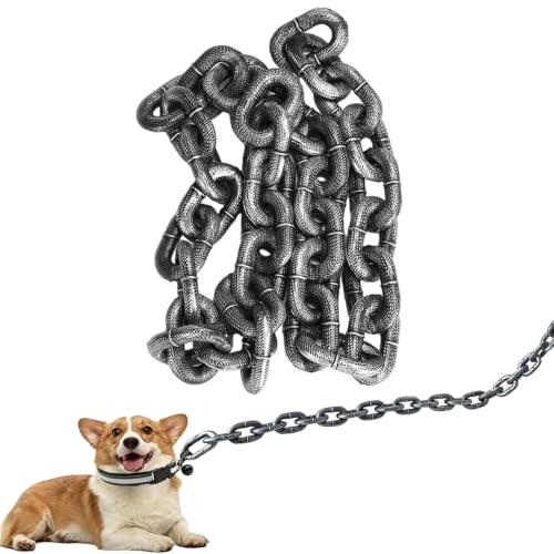 Big Chain Leash for Small Dog Funny, Iron Paw Chain Leash, Iron Paw Lightweight Giant Plastic Chai/n Leas/h, for Small Dog/Cat Photo Props, Gift for Chihuahua Teddy Poodle (Silver,M-5ft)