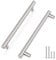 Probrico Brushed Nickel Cabinet Handles, Silver Stainlesss Steel Pulls, Round T Bar Cupboard Knobs, Modern Kitchen Handles, Wardrobe Door Handles, 160mm Hole Centers, 5 PCS