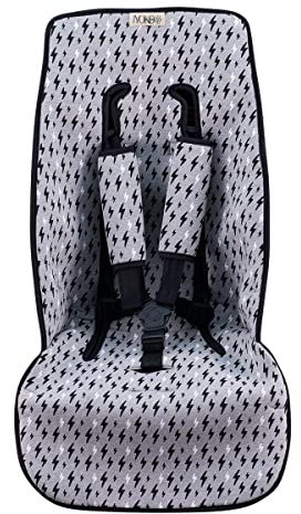 JYOKO KIDS Universal Matratze gepolsterten + Schutz des gepolsterten Geschirr für Kinderwagen (BLACK RAYO)
