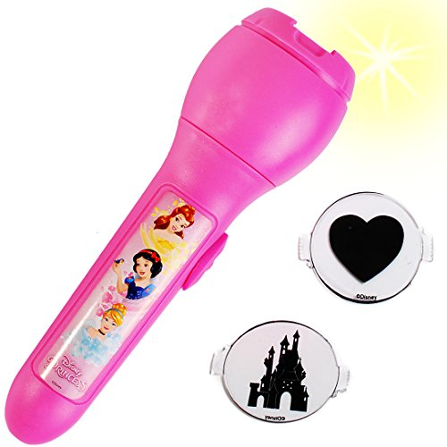 alles-meine.de GmbH 3 TLG. Set Taschenlampe LED - Princess - Prinzessin - Projektor - Licht Projektion mit verschiedenen Bilder Aufsätzen - für Kinder Lampe/Kindertaschen..