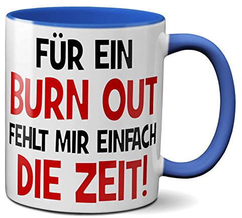 PAPAYANA - 1024 - Burn-Out - Beidseitig Bedruckte Tasse 325ml 11oz - Große Farbauswahl - Royalblau