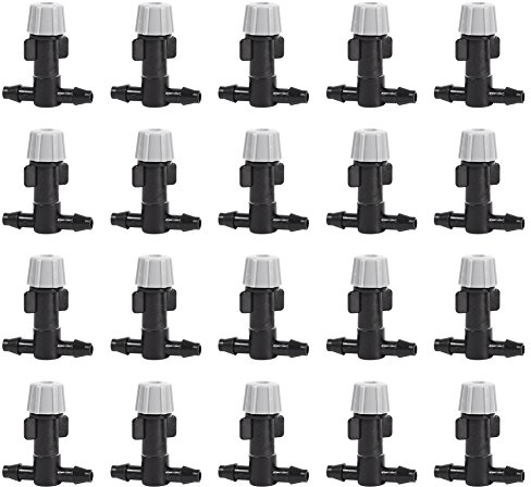 Plastic Mist Nozzle Sprinkler Tee Joints Spray Heads for Misting Watering Plant Flower Cooling System Home Garden Irrigation, 20pcs (Black)