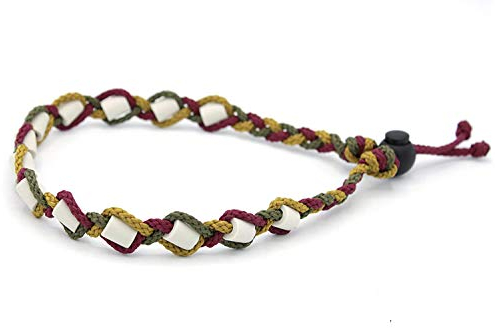 EM-Keramik Halsband, geflochten in bordeaux/oliv/gold für Hunde