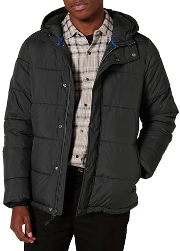 Amazon Essentials Piumino con Cappuccio Pesante Uomo, Nero, XL