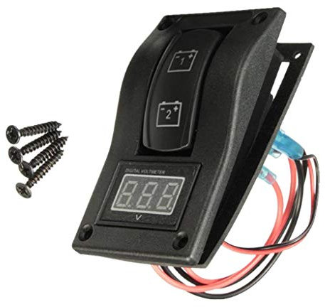 Backbayia LED probador de batería doble con voltímetro/batería panel de prueba para coche barco