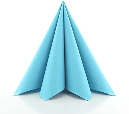 Mank Airlaid-Servietten 40 x 40 cm Neutral | perfekt für Gastronomie und Feiern | textilähnlich und saugstark | 50 Stück | (Sky)